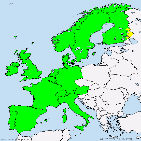 Europa - Alle Warnungen vor Gewitter